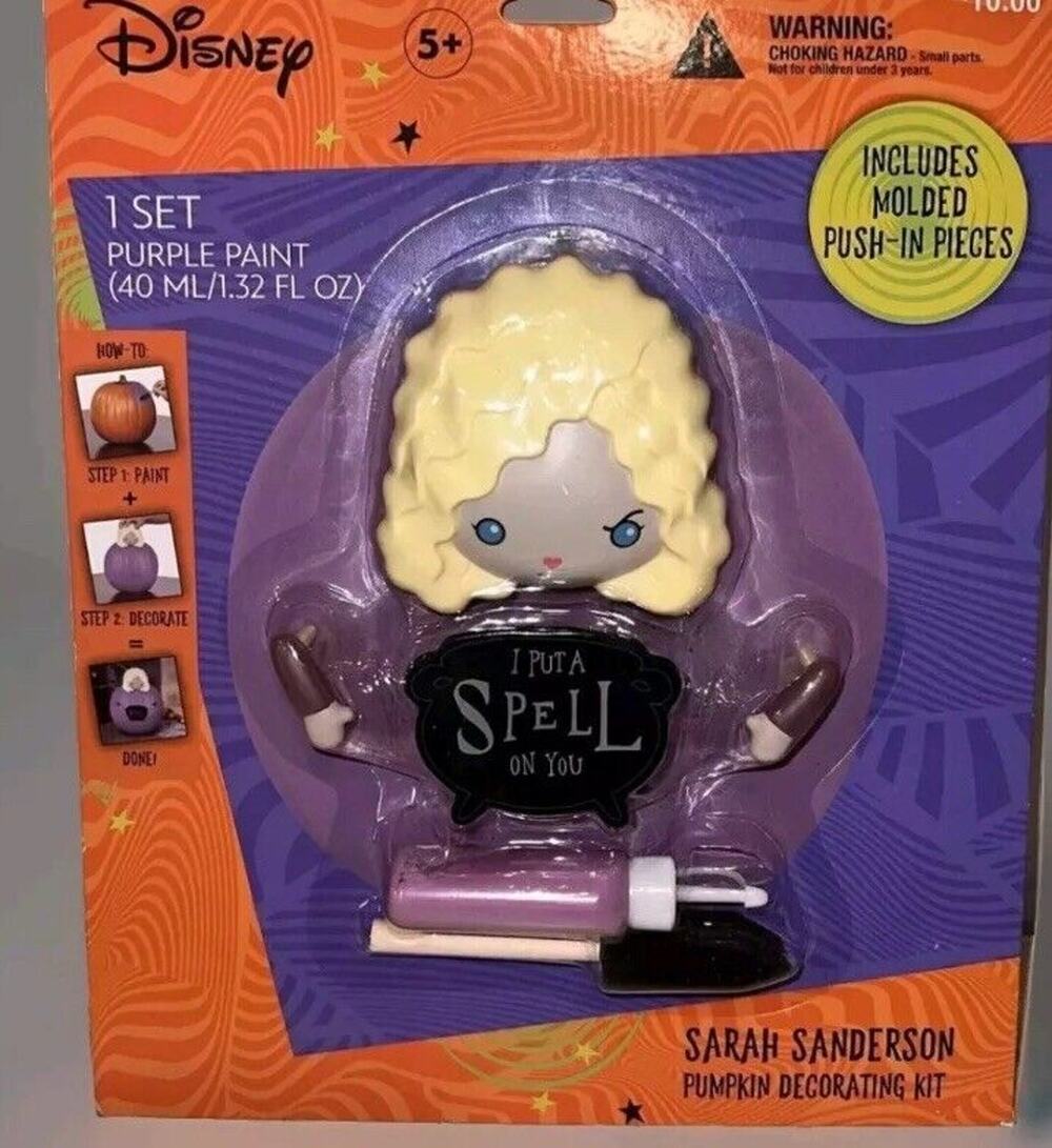 Disney Hocus Pocus Sarah Sanderson Pumpkin Decorating Kit Halloween Fall NIB